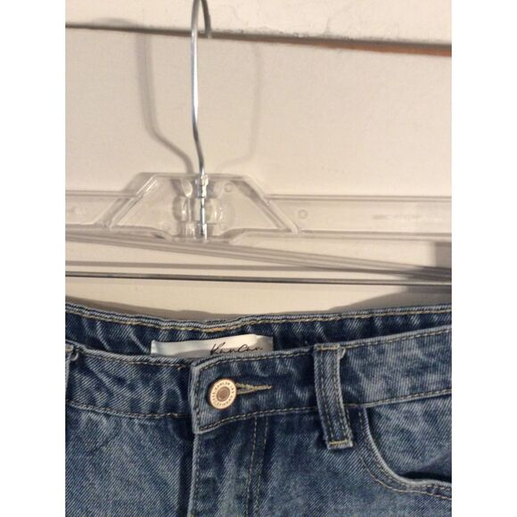 KanCan Distressed Destroyed Shorts Womens Size Large L High Rise - Picture 3 of 4